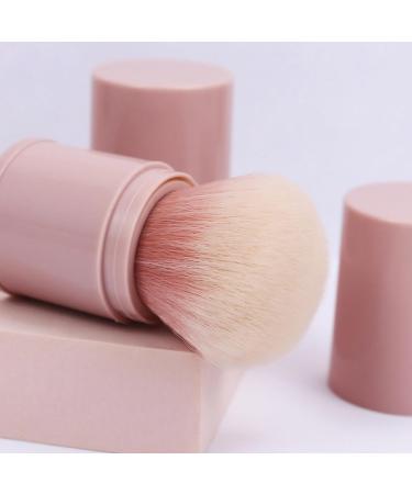 Retractable Pink Kabuki Makeup Brush - Travel-Friendly Blush & Foundation Brush for Soft Powders - Perfect for Cheeks & Bronzer - Buy Online on GoSupps.com
