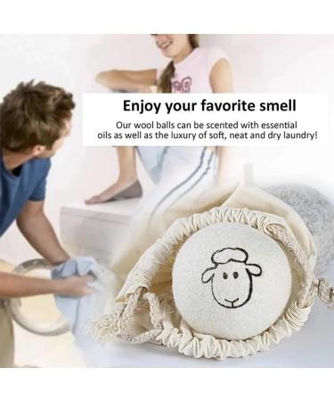 Dryer Balls Wool Dryer Balls Natural Wool Fabric Softener Reduces Wrinkles and Reusable with Storage Bag to Shorten Drying Time Pack of 6 - Buy Online on GoSupps.com