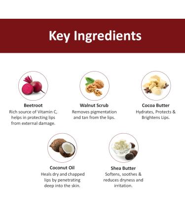Beetroot Lip Scrub for Brightening Dark Lips | Hydrating & Pigmentation Reducing | Unisex - 20g - Buy Online on GoSupps.com