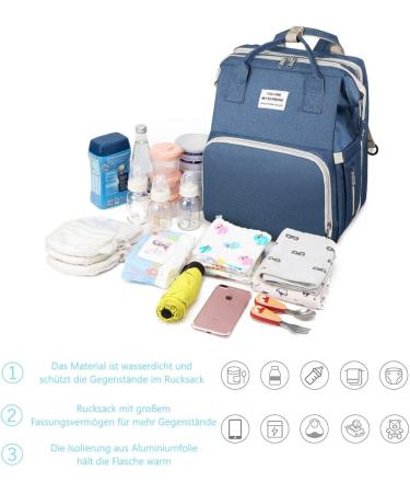 Multifunctional Dark Blue Baby Wrap Backpack - Large Capacity Diaper Bag with Changing Pad & Water-Repellent Design for Parents - Buy Online on GoSupps.com