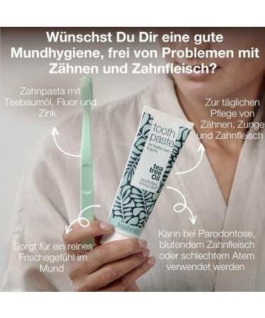 Toothpaste with Tea Tree Oil & Fresh Mint | 75ml for Healthy Gums & Breath | Paradentosis Care - Buy Online on GoSupps.com