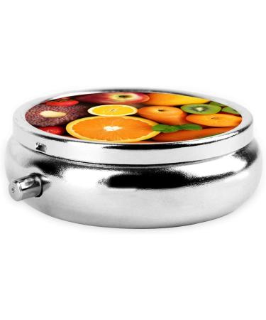 Fruit Rainbow Mini Round Pill Box - 3 Compartment Travel Organizer | Portable Medicine Case for Home & Office - Buy Online on GoSupps.com