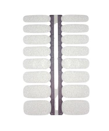 My nails nail foils flower pattern white I 16 Ultra-thin nail polish stripes white/transparent I self-adhesive premium nail art wraps i stops on natural and lacquered acrylic gel & shellac nails white flower pattern