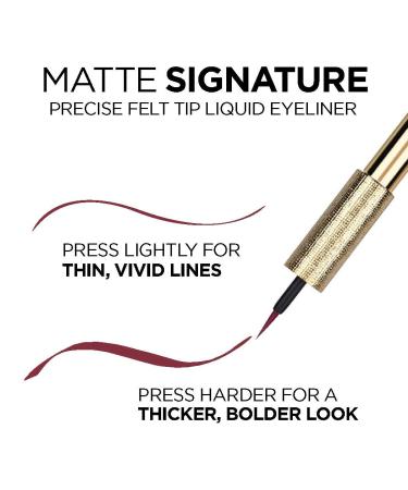 L'Oreal Paris Matte Signature Liquid Dip Eyeliner - Waterproof, Burgundy, 0.07 fl Oz - Buy Online on GoSupps.com