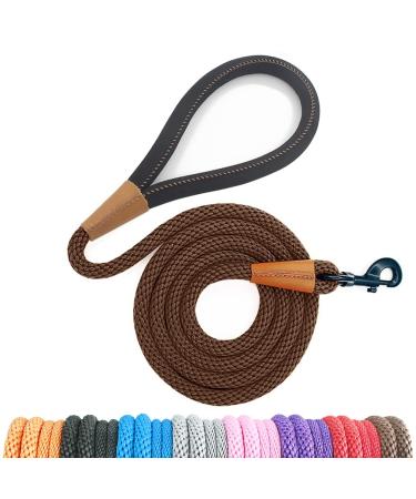 Lynxking tow lines for dogs dog linen retrieverenverlein Gleine Zugleine for small medium-sized large dogs (brown carabiner hook 1.3cm x 180cm) carabiner hook 1.3cm x 180cm Brown