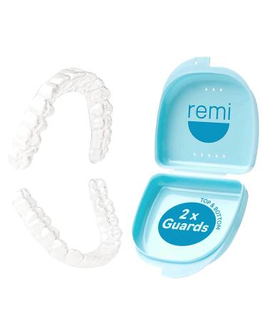 Remi at-Home Custom Night Guard Kit - Create The Best Fitting Dental Grade Top and Bottom (2) Mouth Guards for Grinding Teeth (Bruxism) & TMJ Relief Night Guard 2 Mouth Guards (Guards Only)