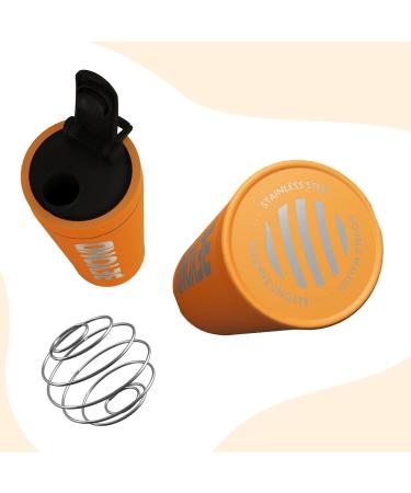 Beyond Fitness Premium Stainless Steel Protein Mixer Shaker Bottle - Insulated & BPA-Free (Orange) - Buy Online on GoSupps.com