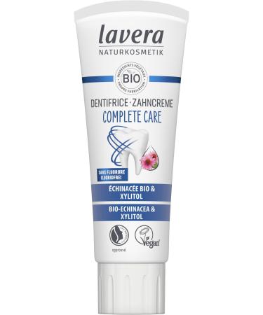 lavera Complete Care Toothpaste FLUORIDE FREE - 5 times more protection - organic plant active ingredients - organic echinacea & calcium - vegan - natural cosmetics - 75 ml