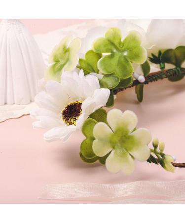 IYOU Wedding Flower Headband Wreath White Floral Crowns Garland Daisy Birthday Bride Bridesmaid Hair Accessories for Women and Girls - Buy Online on GoSupps.com