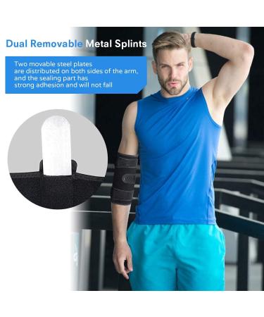 Buy Elbow Brace for Ulnar Nerve Entrapment & Tennis Elbow | Adjustable Immobilizer with 2 Metal Splints for Men & Women - International Shipping - Buy Online on GoSupps.com