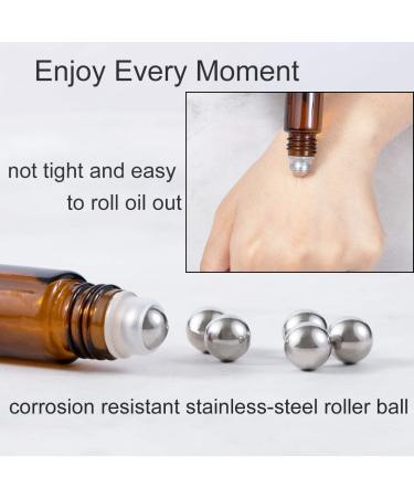 6Pcs 10ml Essential Oil Roller Bottles - Amber Glass with Stainless Steel Rollers Extra Accessories Included | Perfect for DIY Essential Oils - Buy Online on GoSupps.com