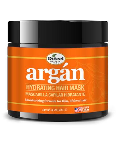 Difeel Argan Hydrating Hair Mask 12 oz. - Deep Hair Treatment for Dry Hair Deep Hair Conditioner Treatment for Damaged Hair