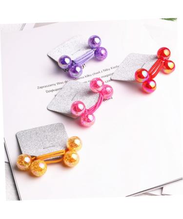 FOMIYES 6 Pairs Pink Elastics Hair Ties Bracelets Beads Hair Bobbles with Balls Hair Accessories Hair Ties with Balls Hair Roller Clips Pony Tail Bands Toddler Elastic Band Acrylic - Buy Online on GoSupps.com