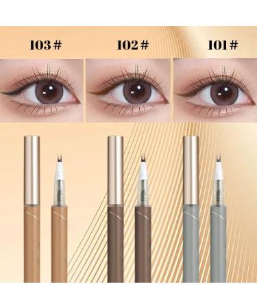 Double Tip Lower Eyelash Pencil Upgraded 3D Waterproof Eyelash Pen Eye Liner Liquid Eyeliner Dual Pronged Bottom Eyelashes Pen Waterproof Liquid Eyeliner for Makeup (Light Brown) - Buy Online on GoSupps.com
