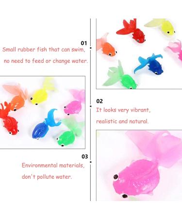 Artificial Floating Fish Set - 7 Plastic Goldfish for Kids | Bath Toy & Aquarium Decoration - Buy Online on GoSupps.com