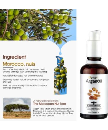 Dexe Argan Hair Oil - based on pure organic ingredients - a serum for all hair types and light colored hair - conditions smooths and accelerates drying time / 50 ml - Buy Online on GoSupps.com