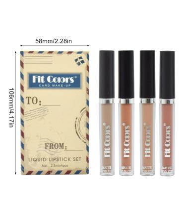 Xiahium 4Pcs Matte Liquid Lipstick Set - Long Lasting Waterproof Lip Stain Gift Set for Women - Nude Dark Shades - Non-Stick Cup Formula - 0.08 Fl Oz (Pack of 4) - Buy Online on GoSupps.com