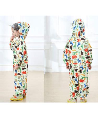 Kids Waterproof Hooded Rain Suit | Yellow All-in-One Raincoat | Boys Girls Outdoor Coverall | 5-7 Years - Buy Online on GoSupps.com