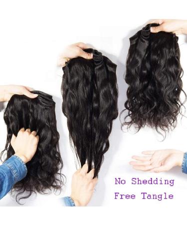 8A Grade Brazilian Body Wave Bundles - 100% Unprocessed Virgin Hair Extensions (Nature Black 16-20 inch) | Premium Human Hair Weave - Buy Online on GoSupps.com