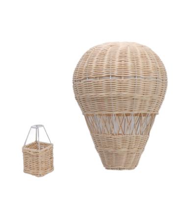 Woven Hot Air Balloon Handcrafted Rattan Weaving Hot Air Balloon Wall Decor Hanging Hot Air Balloon Decor For Kids Room Christmas Weddings Parties Birthdays Photo Prop Romantic Decorations