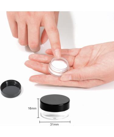 Zitfri 5ml Transparent Cosmetic Jars - 60 Pack Mini Cream Containers with Screw Cap for Lip Balm & Creams - Versatile Black/White Options for Skincare - Buy Online on GoSupps.com