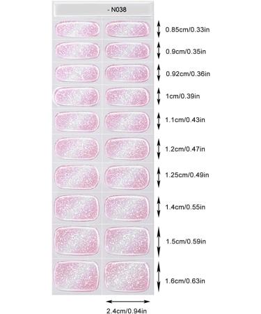 Gel Nail Wraps | Gloss Nail Sticker with Nail Lamps Gel Nail Polish Strips with Nail Lamps Semi Cured Gel Nail Strips Glitter Nail Stickers for Gel Polish N038 - Buy Online on GoSupps.com
