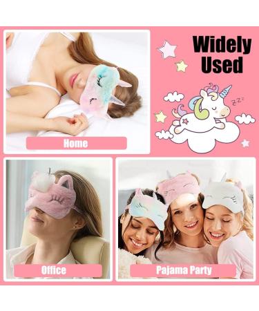 Cute Unicorn Sleep Mask Set - 4 Pcs Cartoon Eye Masks for Women, Girls, Kids | Soft Plush Blindfold for Travel, Nap, Party - Style6 - Buy Online on GoSupps.com