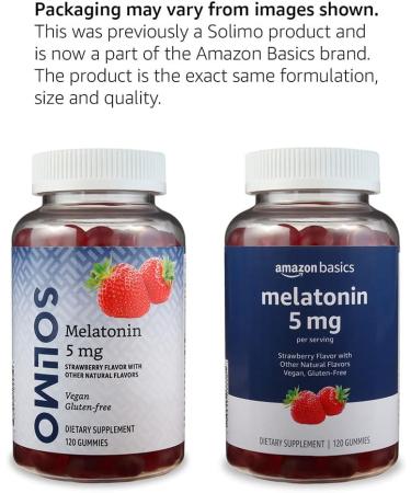 Solimo Melatonin 5mg 120 Gummies - Natural Sleep Support Supplement - Buy Online on GoSupps.com