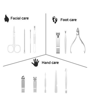 Cater Manicure Nail Clippers Set - Professional 12Pcs Grooming Kit with Luxurious Travel Case - Buy Online on GoSupps.com