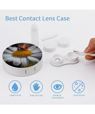Ladybug Daisy Print Contact Lens Case - Travel-Friendly Plastic Lens Care Box - Buy Online on GoSupps.com