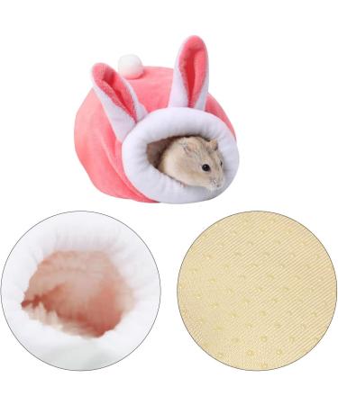 Jagowa 1PCS Hamster Hedgehog Bed Nest Pet Bed Cute Winter House Warm Sleeping for Small Animals (Grey Pink) - Buy Online on GoSupps.com