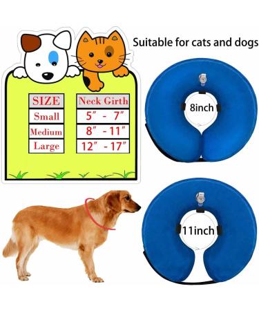 Pet Inflatable Protection Cover Collar for Dogs and Cats with Adjustable Buckle Recovery Puppy Cone with Adjustable Neck Prevent Dogs from Biting & Scratching Recovery from Surgery or Wounds - M - Buy Online on GoSupps.com