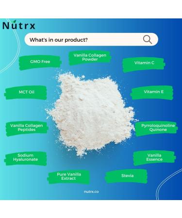 Collagen Peptides Powder Vanilla - Sugar Free Non-Dairy Collagen Protein Powder - Dissolves Easy No Clumps Collagen Powder with Vital Proteins Collagen Protein Supplements - by Nutrx - Buy Online on GoSupps.com