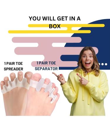 Toe Seperator 4 Pcs for Overlapping Toes | Bunion Corrector Toe Seperator Toe Spacers Toe Separators Toe Separators for Overlapping Toes Gel Toe Separators - Buy Online on GoSupps.com