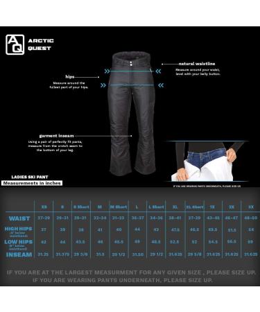 Arctic Quest Women's Insulated Ski & Snow Pants - Small, Padded Black | Waterproof & Warm - Buy Online on GoSupps.com