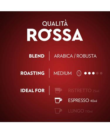 Lavazza Qualita Rossa Medium Roast Coffee Capsules Compatible with Nespresso Original Machines Full-bodied balanced espresso dried fruit aftertaste (100 pack) - Buy Online on GoSupps.com