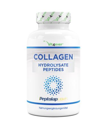 Collagen - 365 capsules - 1500 mg per daily portion - Premium: 100% cattle collages Hydrolysate peptides from peptolap light - high dose - laboratory test 365 pieces (1 Pack)