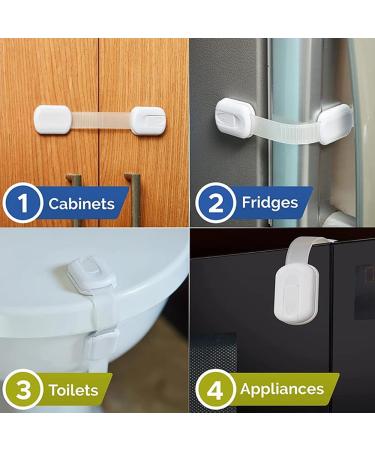 KWKW 10-Piece Child Safety Belt Set - Secure Door & Closet Locks for Babies - White Cupboard Drawer & Toilet Protectors - Buy Online on GoSupps.com