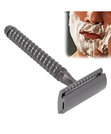 Double Edge Safety Razor for Men - Comfortable Manual Shaver with Anti-Slip Handle (Black) - International Shipping Available - Buy Online on GoSupps.com