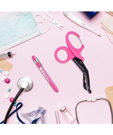MOVOCA Nurse Penlight & Scissors Set - LED Penlight with Pupil Gauge, 7.5 Bandage Scissors EMT Trauma Shears - Hot Pink, Ideal for Doctors & Nurses - Buy Online on GoSupps.com