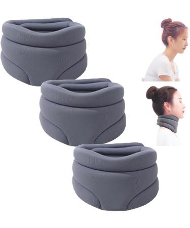 Soft Foam Neck Brace Universal Cervical Collar Neck Brace for Neck Pain Relief Adjustable Neck Support Brace for Sleeping Wraps Keep Vertebrae Stable and Aligned yl-105023(3*Gray)