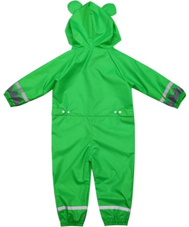 De feuilles Kids Button Rain Suit 2-3 Years Green Frog Waterproof All-in-one Hooded Raincoat Jumpsuit - Buy Online on GoSupps.com