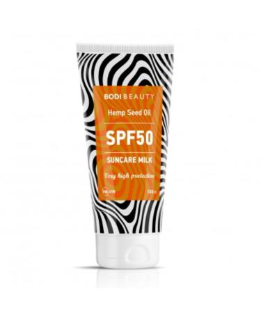 BODI BEAUTY Sunscreen SPF with Coenzyme Q10, Vitamin A, Vitamin D, Panthenol, Tahitian Monoi Oil, Cocoa Butter & Shea Butter, Body Care SPF, Skincare 150ml (SPF 50, 150ml)