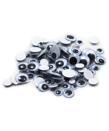 Creative Arts by Creative Arts by Charles Leonard Wiggle Eyes - Peel'n Stick - Assorted Sizes- 7, 10, 12 & 15MM, Black, 100/Bag, 64530 Peel'n Stick Back Black