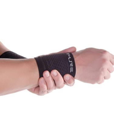 Compression Wrist Sleeves | Relieve Carpal Tunnel & Arthritis | Lightweight Medium Size (1 Pair) - Midnight Black - Buy Online on GoSupps.com