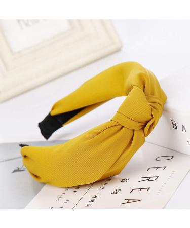 Women's Fashion Hair Headband - Elegant Yellow Wide Knot Strap | Simple & Sweet YWLink - Buy Online on GoSupps.com