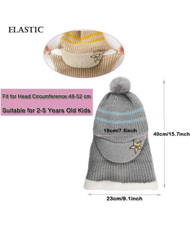 Uniyoung Baby Winter Hat Scarf with Ear Flaps | Toddler Girls Boys Hood Balaclava | Fleece Lining Knit Beanie with Pompom | Ski Snow Cap | Pink, 1-5 Years - Buy Online on GoSupps.com