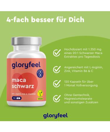 Buy High-Dosed Black Maca Powder 27 000 mg - Pure 20:1 Extract with L-Arginine Vitamins B6 & B12 Zinc - 100% Vegan Lab Certified No Additives - Fast International Shipping to Germany - Buy Online on GoSupps.com