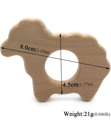 Wendysun 2pcs Cute Cartoon Sheep Wood Teether for Babies - Natural Beech Teething Toy - Buy Online on GoSupps.com