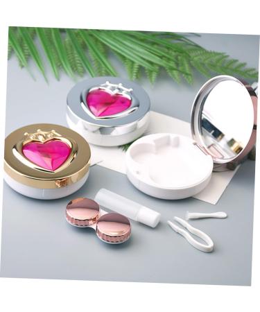 Solustre Ceramic Contact Lens Container & Toothbrush Holder - Portable Diamond Travel Case with Mirror Film - Ideal Eye Storage Solution - Buy Online on GoSupps.com